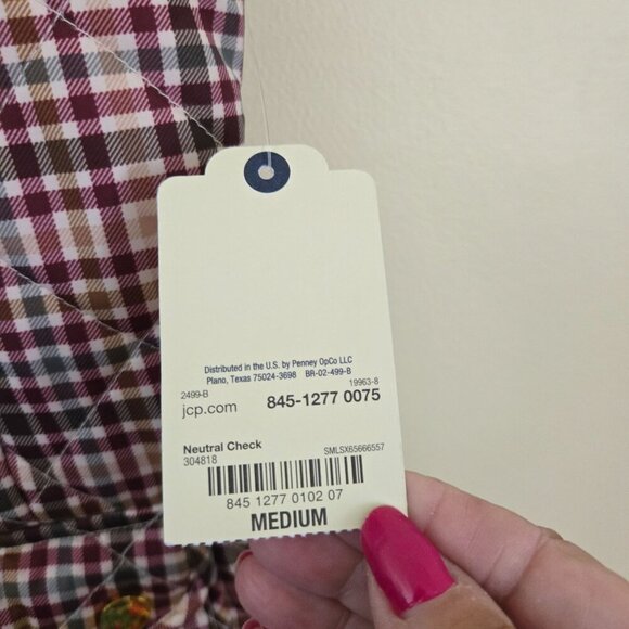 St. John's Bay NWT Plaid Autumnal Puffer Vest Size M - Picture 9 of 11